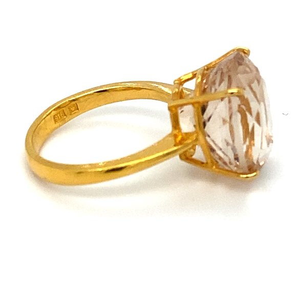 Certified Imperial Topaz 13.56ct Solid 22K Ring - Picture 4 of 8